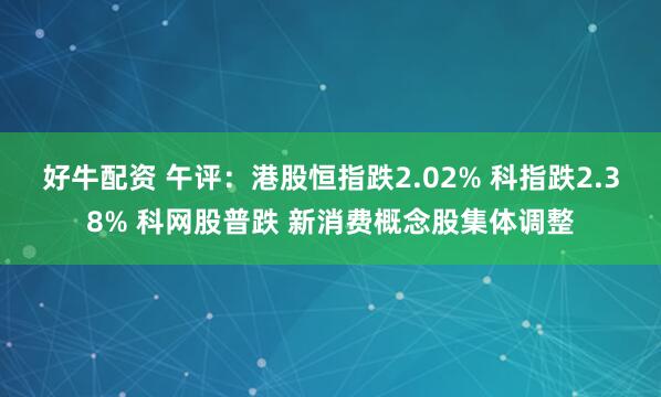 好牛配资 午评：港股恒指跌2.02% 科指跌2.38% 科网股普跌 新消费概念股集体调整